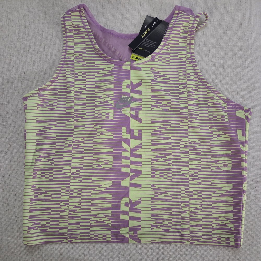 Nike Dri-FIT Lime and Purple Striped Shirt